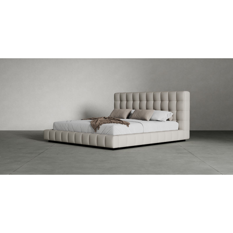 Thompson Upholstered Wingback Bed, King, Cream