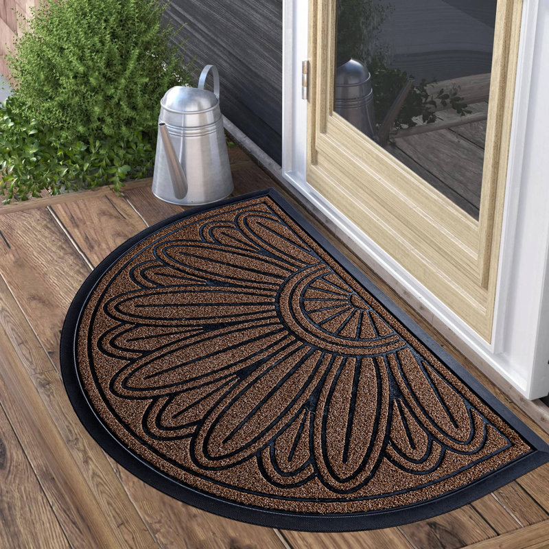 Personalizable Non-Slip Floral Outdoor Doormat, Coffee, 43.2cm W x 76.2cm L