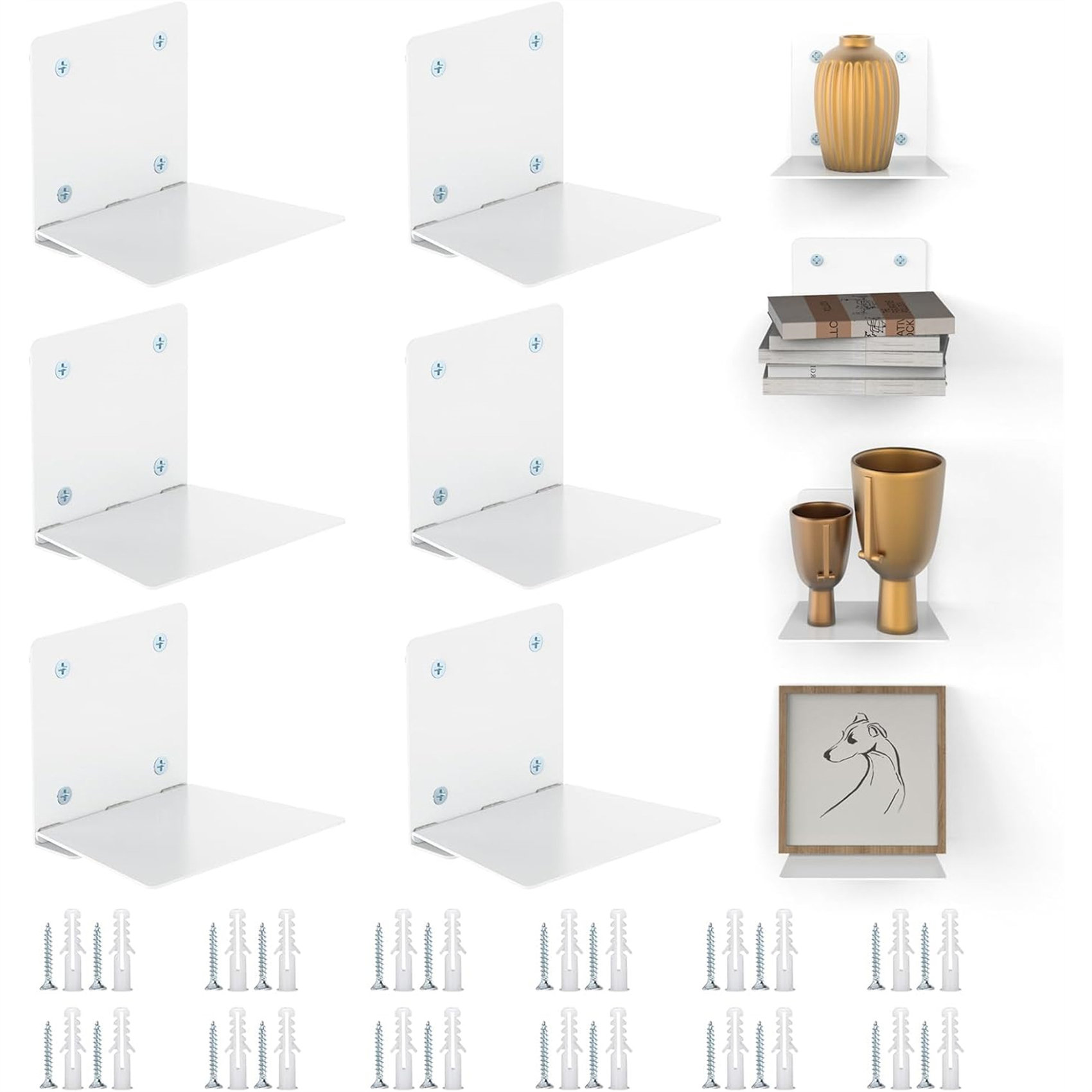 Ebern Designs Invisible Floating Bookcase - Heavy-Duty Steel Wall ...