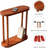 Oval Solid Wood Narrow Side Table, Slim End Table, Small Coffee Table (Chestnut, Large)