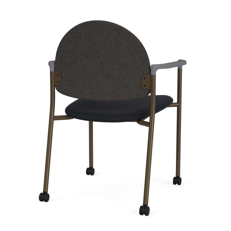 Chaise d'invité à chat avec roulettes, Bronze, Modena Black / Archetype Smoke
