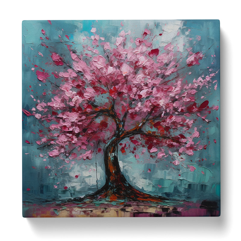 Cherry Blossom Tree Expressionism No.2 - Wrapped Canvas - Framed Print, 35cm H x 35cm W x 3cm D