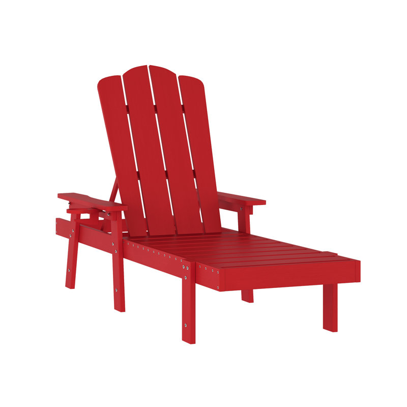 Méridienne réglable toutes saisons Coralie avec porte-gobelet dépliable, Rouge