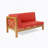 X-BACK CORNER BENCH-L WITH COFFEE TABLE, RED