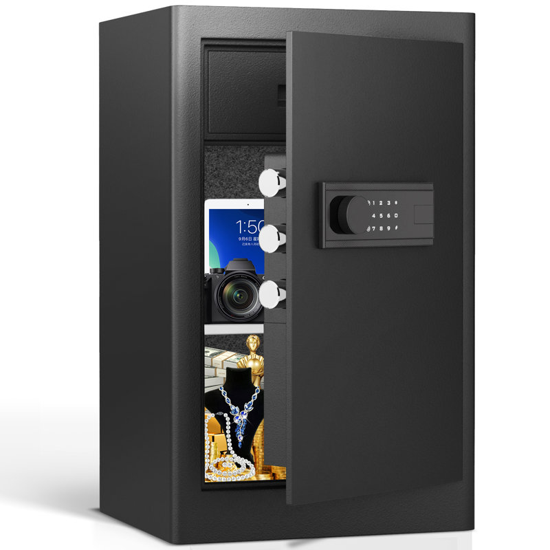6.0 Cuft Large Home & Office Safe With Adjustable Shelf, Built-in Jewellery Drawer, Digital Keypad + Key Lock – Anti-theft Secure Storage For Cash, Gold, Jewellery, Documents & Valuables (black, Dual-compartment)