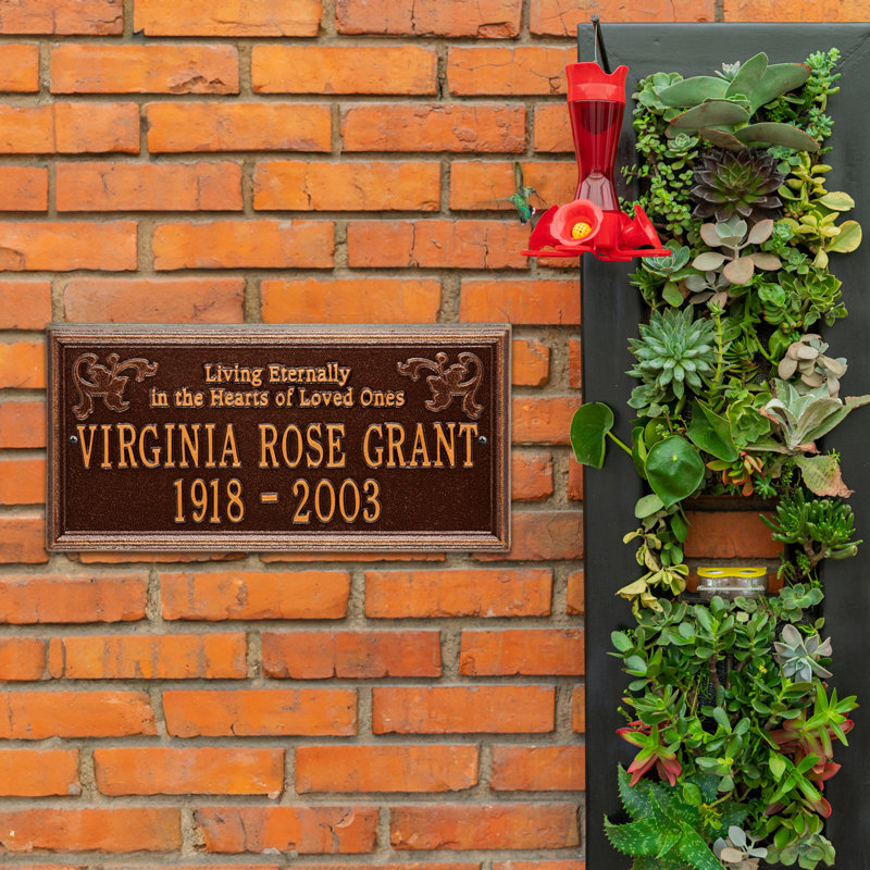 Wilmington 'Living Eternally' Memorial Plaque, Yes, Antique Copper