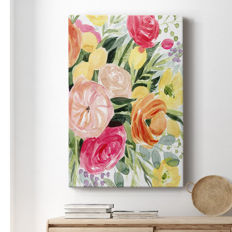 Impression sur toile tendue "Blossoma Gathering II", L 12 po x H 18 po