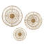 Décoration murale en fibre naturelle et miroir (3) - Style pour la maison 20,5 po, 17,25 po, 13,25 po de diamètre, brou de maïs tissé au centre, cintre en trou de serrure 3 accessoire d'ameublement enveloppé, élément, suspension