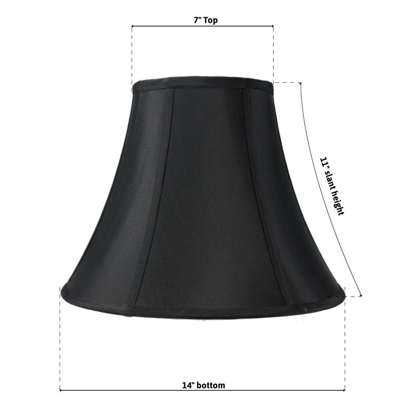 17'' W Linen Drum Lamp Shade, 11" H x 14" W x 14" D, Black