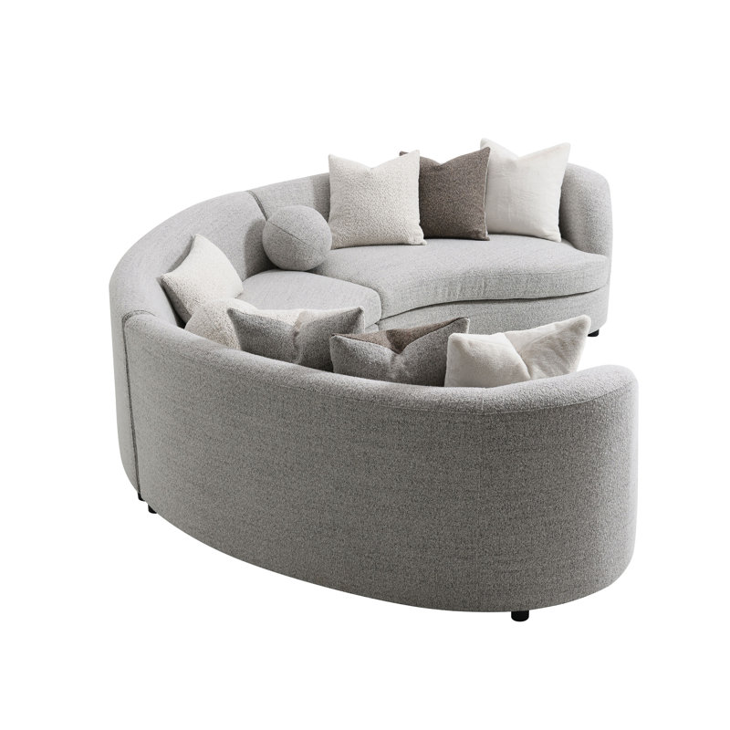 Canapé modulaire Ivria Boucle gris avec 9 coussins