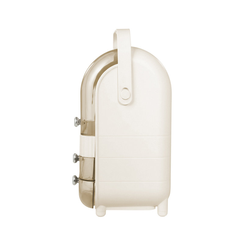 Plastic Makeup Organiser, White/Natural