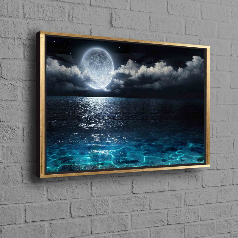 Print on Canvas, 50 cm H x 70 cm W, Framed Print without Mat, Gold