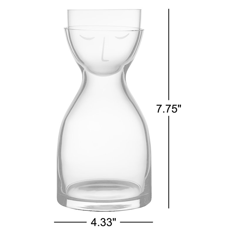 Mr. Mrs. 2 - Piece Carafe Set, 7.75" H x 4.25" W x 4.25" D, Green