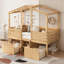 Lit mezzanine simple simple avec escalier de rangement et 2 tiroirs, style maison de campagne-620939963-620939962