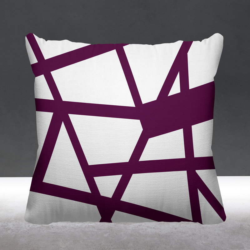 Coussin décoratif intérieur / extérieur Shepherd Stripes, L 17 po x H 17 po, Mauve