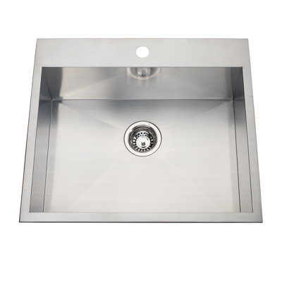 25.13 " L Undermount and Drop-In Single Bowl Stainless Steel Kitchen Sink