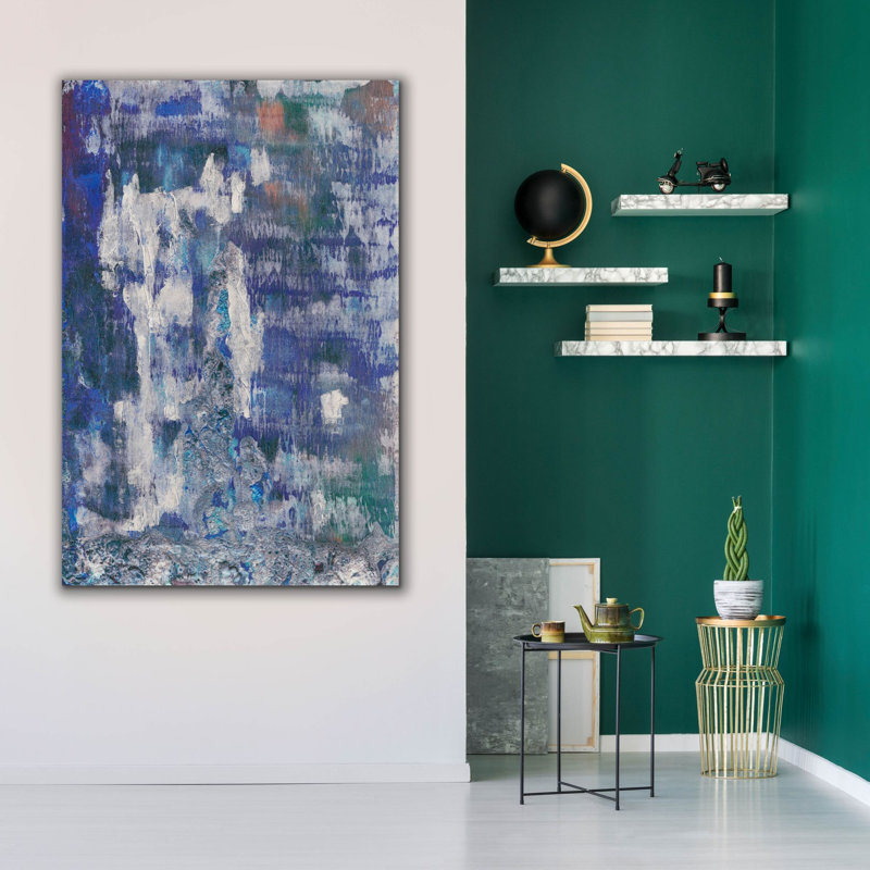 Toile épique Graffiti «Lapis Waterfall 2» par Alicia Ludwig, 40 po x 60 po, H 60 po x l 40 po x P 1,5 po