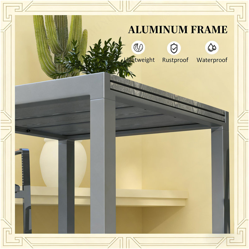 Table d'extérieur, table d'extérieur rectangulaire en aluminium