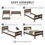 Lit plateforme simple en bois massif-130523407