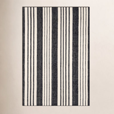 Birmingham Black Hand-Woven Outdoor Rug