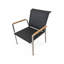 Fauteuil empilable d'extérieur en maille noire moderne