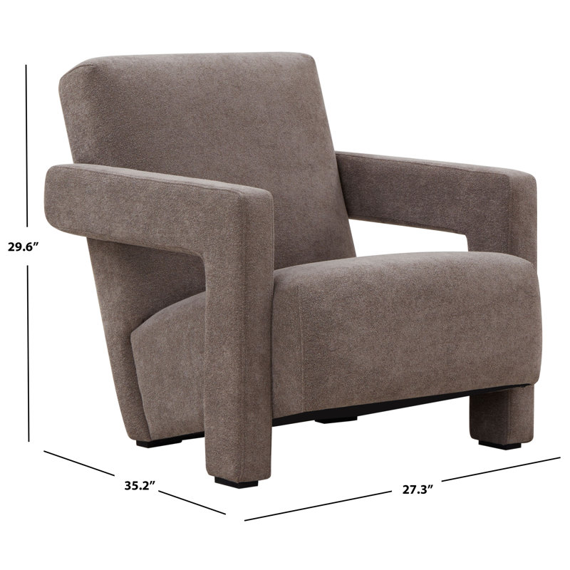 Fauteuil d'appoint moderne Olsen, Velours café au lait
