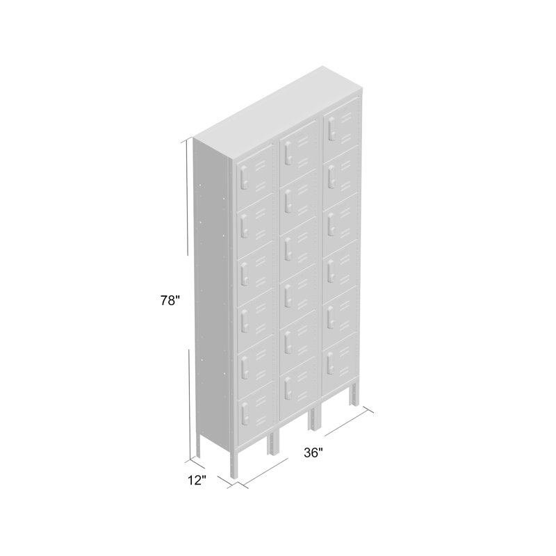 Casier large à 6 étages 3 étages DigiTech, L 36 po x P 12 po x H 78 po