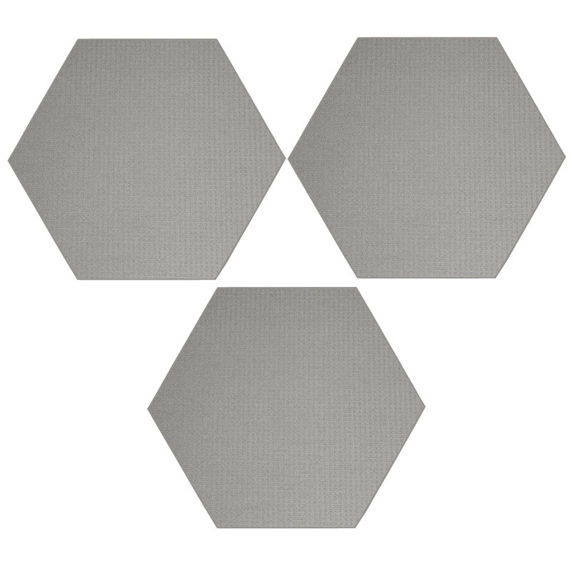 Tapis gris en polyester touffeté à la machine Maurya, Rond 2 pi
