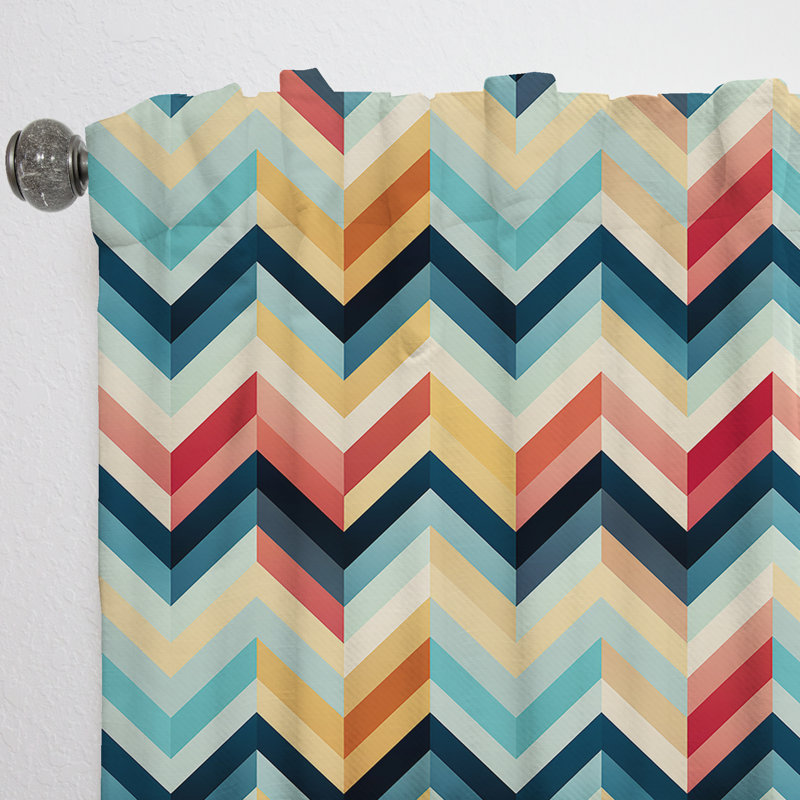 Tribal Fusion Chevron Motif III - Rideau à chevrons - Rideau à chevrons obscurcissant - 1 panneaux, L 52 po x L 120 po