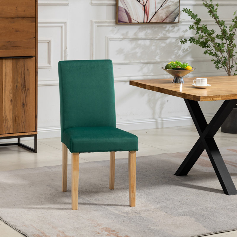 Akram 0cm H Velvet Upholstered Dining Chair, Green
