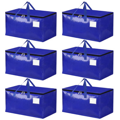 Ensemble de 6 sacs de rangement surdimensionnés, 24 gallons avec poignées renforcées, organisateur de vêtements à fermeture à glissière pour camping mobile, transparent