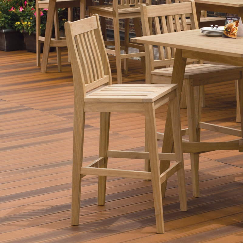 Wexford Outdoor Teak Bar Stool, Natural
