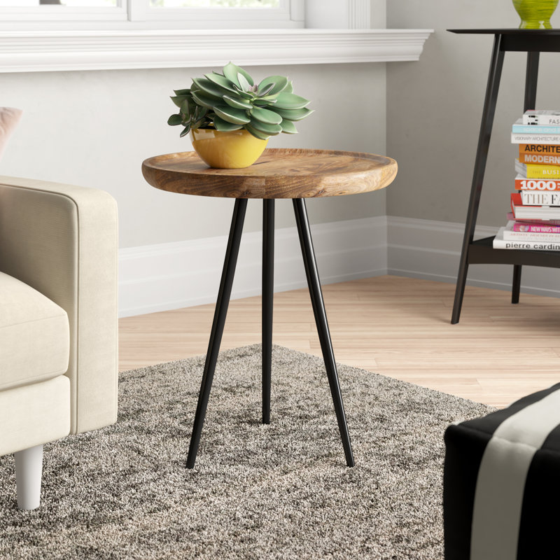 Aneth Solid Wood Top End Table, Natural