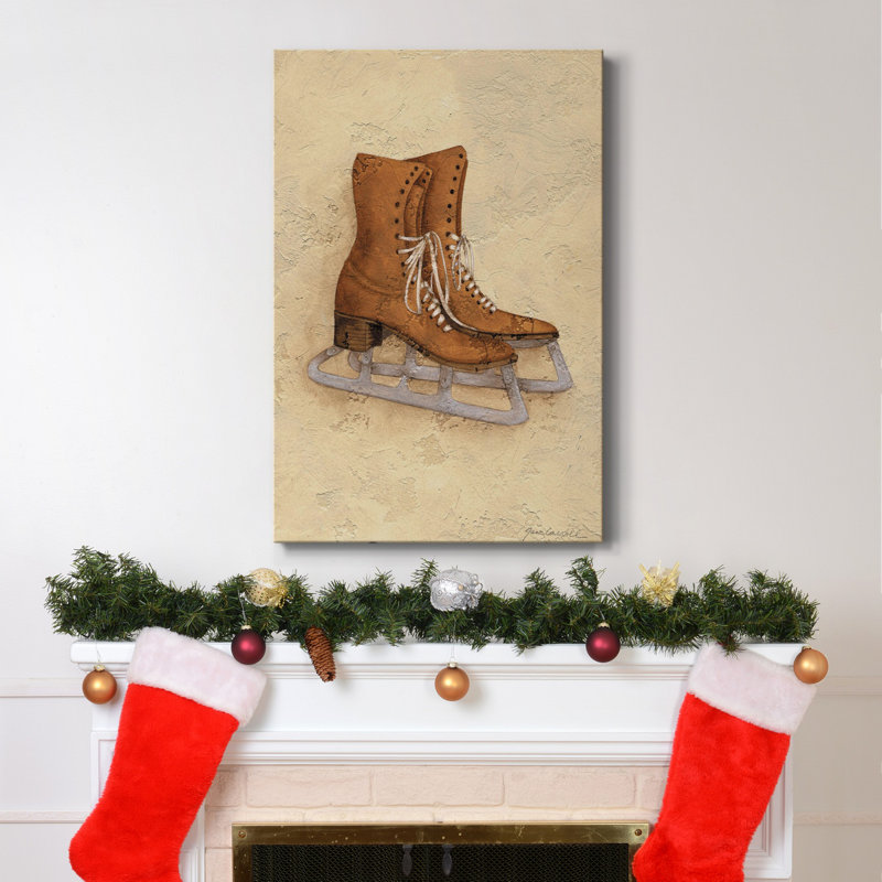 Patins à glace sur toile tendue avec châssis - Prêt à accrocher, H 18 po x l 12 po x P 1 po