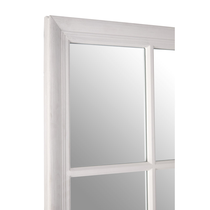 Anneliese Solid Wood Concave Wall Mirror, Antique White