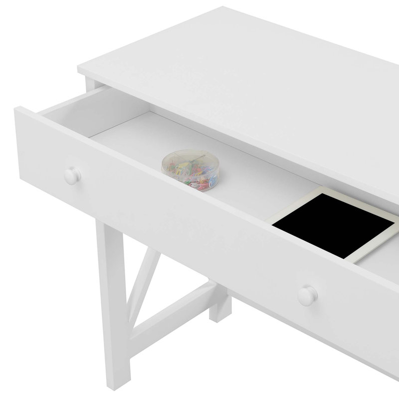 Bureau Ruya avec prises intégrées, Blanc