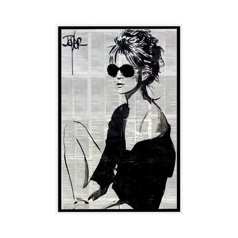 « Summers end » par Loui Jover-impression d’art graphique, Pas de tapis, H 26 po x l 18 po x 1,5 po, Toile blanche encadrée