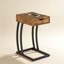 Table d'appoint antique muscade et bronze industriel