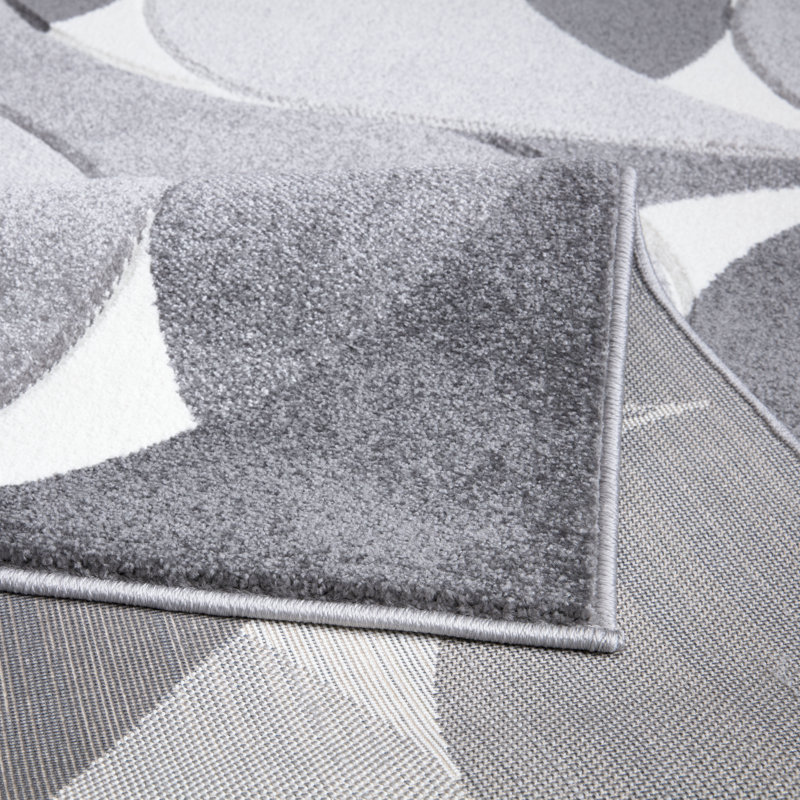 Kenzo Grey Abstract Geometric Modern Rug – Large Living Room Carpet | Bedroom & Hallway Runner | Soft, Stain Resistant, Non-Shedding Floor Mat