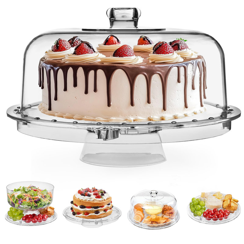 Cake Stand With Acrylic Dome Cover