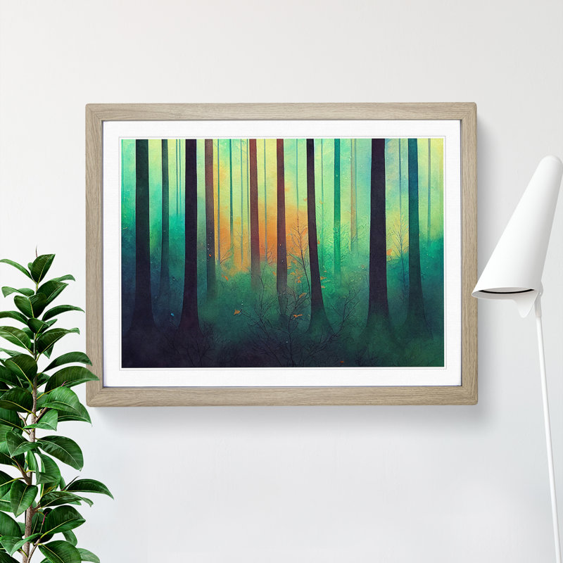 Glowing Colourful Forest - Framed Print