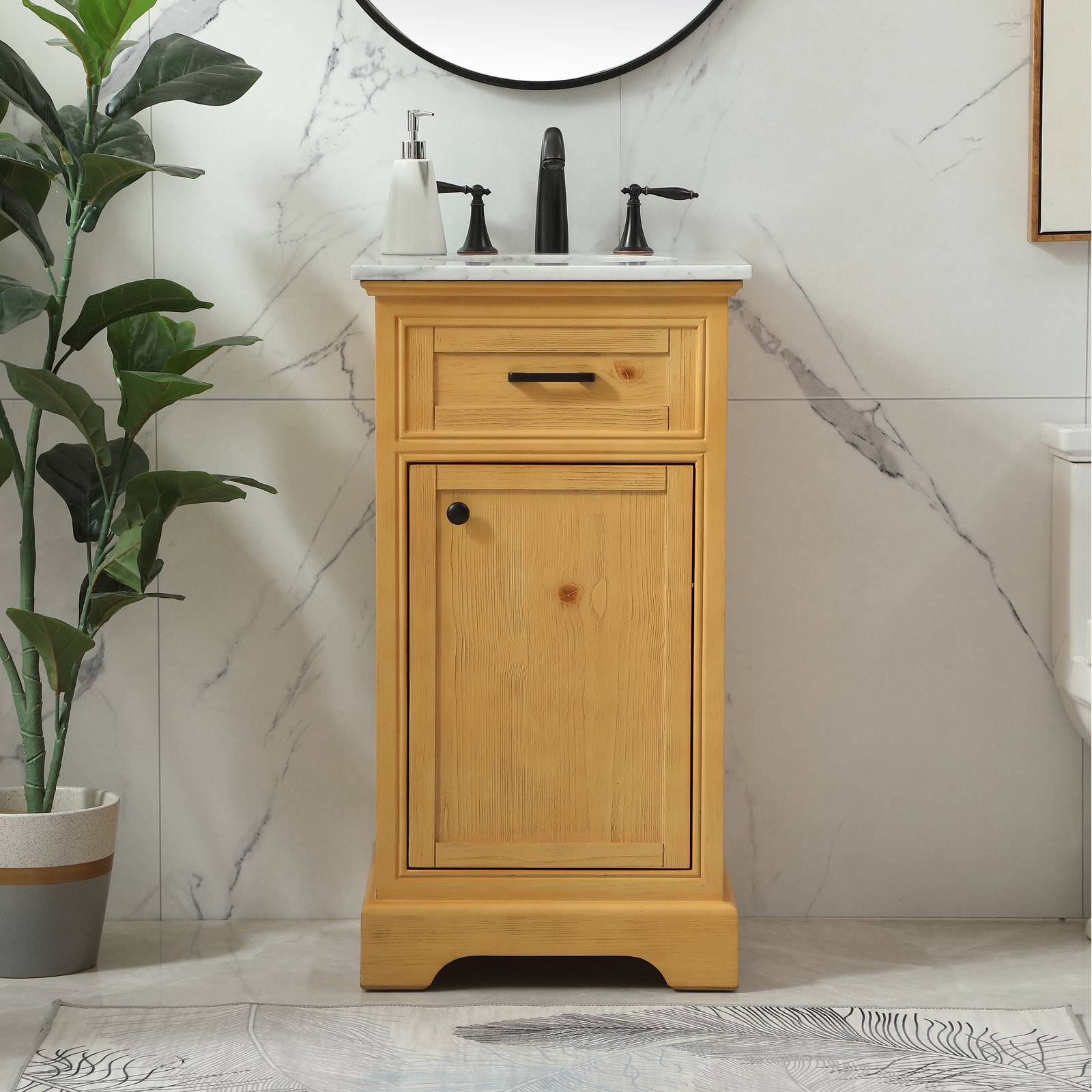 Hermes 19'' Single Bathroom Vanity, Light Brown