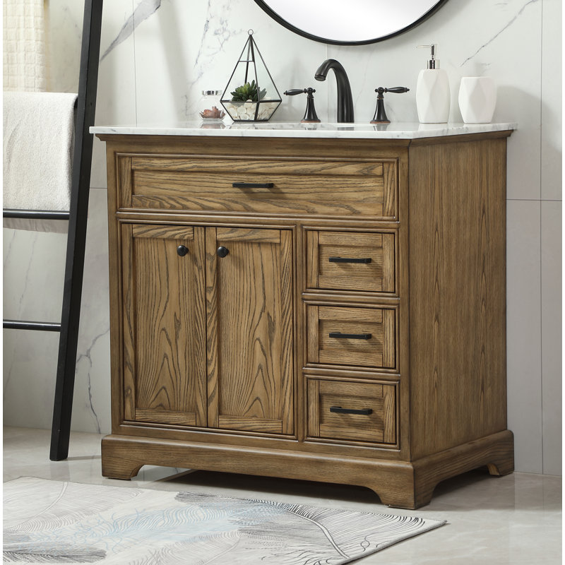Ensemble de meuble-lavabo simple 36 po Hermes, Bois flottant