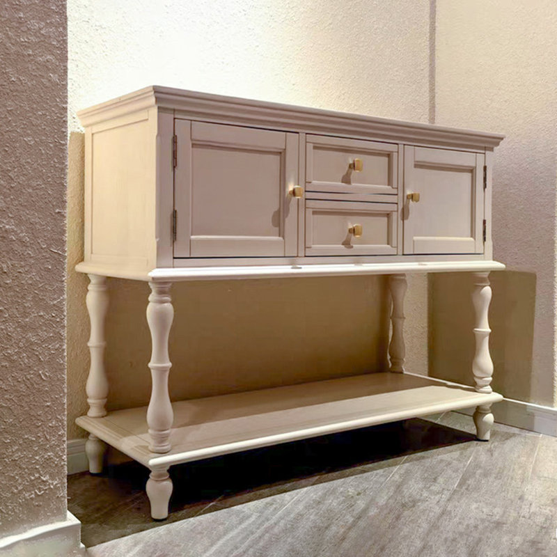 Console de rangement rétro avec tablette ouverte, 35.43" H x 55.12" W x 15.75" D