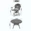 Ensemble de salle à manger 5 pièces en aluminium coulé résistant aux intempéries, comprenant 4 chaises pivotantes et une table ronde avec cadre-728281578