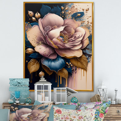 Decadent Pink And Blue Roses I - Rose Wall Art