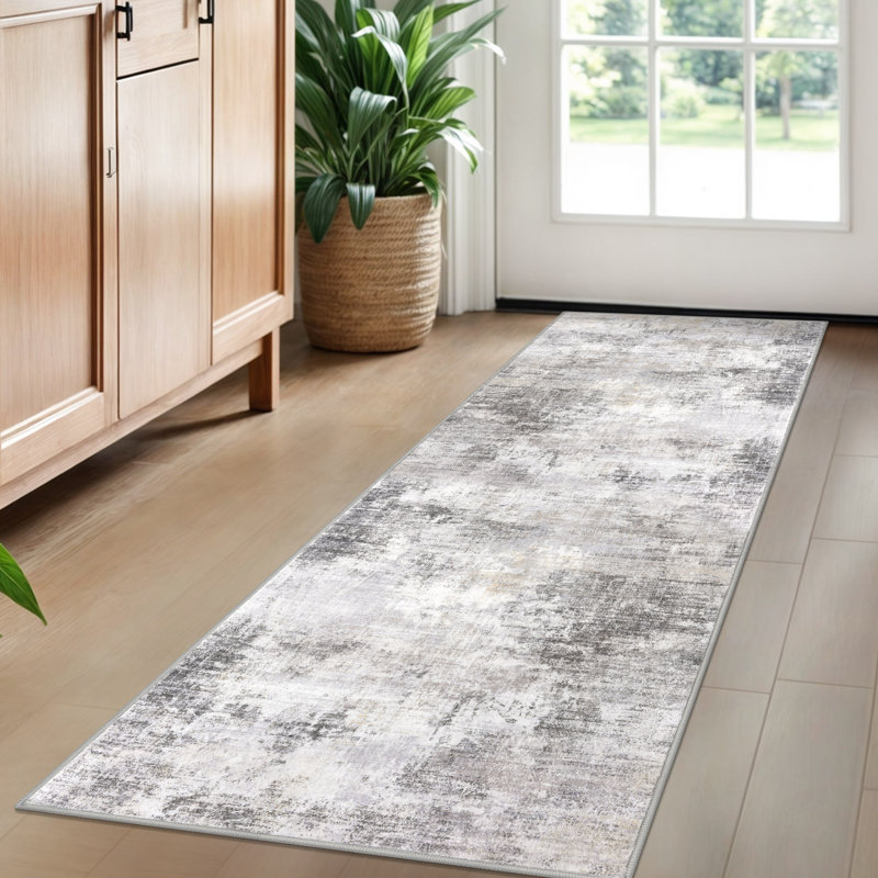 Washable Area Rugs Non Slip Bedroom Rug Living Room Rugs with Rubber Backing, Runner 2' x 5'