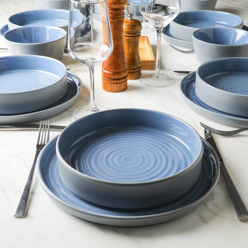 Stone Lain Elica 24-Piece Dinnerware Set Stoneware, Blue