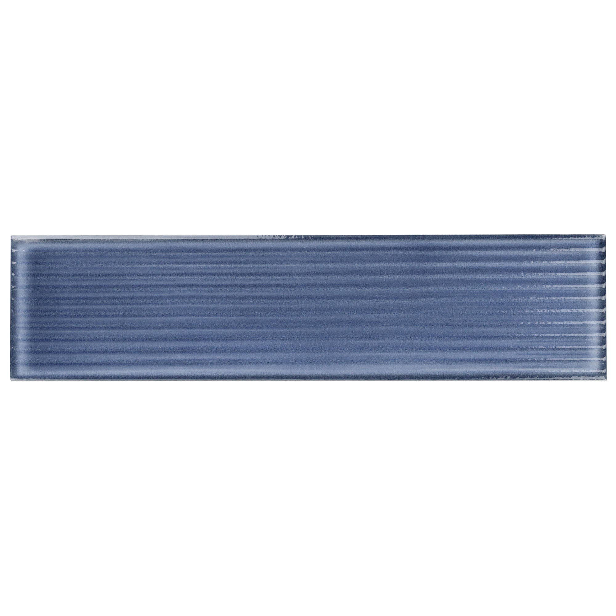 Stacy Garcia Olimar Grooved 4" x 16" Polished Porcelain Subway Wall Tile (7.74 Sq. Ft. / Case), Denim