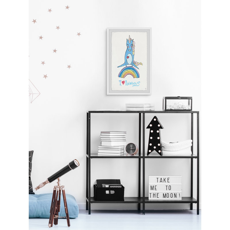 Cota Playful Rainbow Unicorn - Single Picture Frame Painting, 30cm H x 20cm W